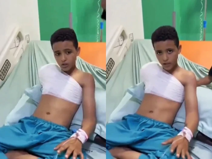 في أول ظهور له بعد الحادث.. بالفيديو: الطفل الذي تعرض لهجوم أسد في حديقة حيوان بصنعاء وبترت يده يروي التفاصيل