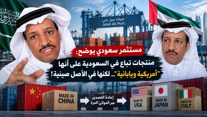 بالفيديو: مستثمر سعودي يكشف مفاجأة بشأن منتجات صينية تُباع في السعودية على أنها «أمريكية وأوروبية».. ويوضح طريقة التلاعب ببلد المنشأ عبر ميناء جبل علي بالإمارات