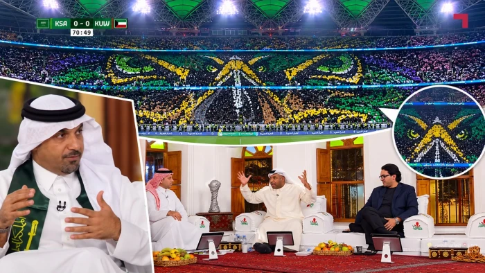 بالفيديو.. محلل إماراتي عن «تيفو» جماهير السعودية: «لي ساعة أشوفه ولا فهمته.. صقر ولا بومة؟».. وخالد جاسم يرد