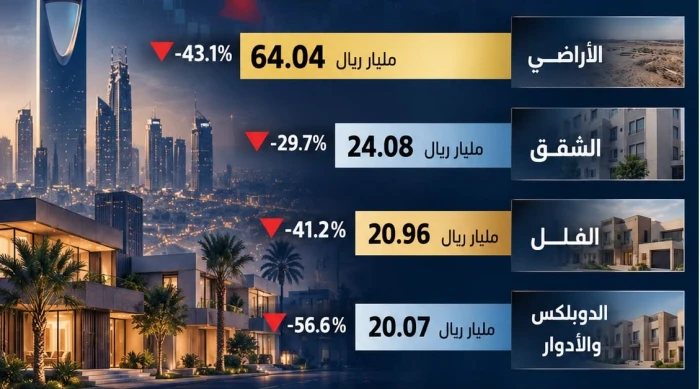 بالأرقام: تفاصيل  تراجع كبير في الصفقات العقارية خلال 8 أشهر في المملكة