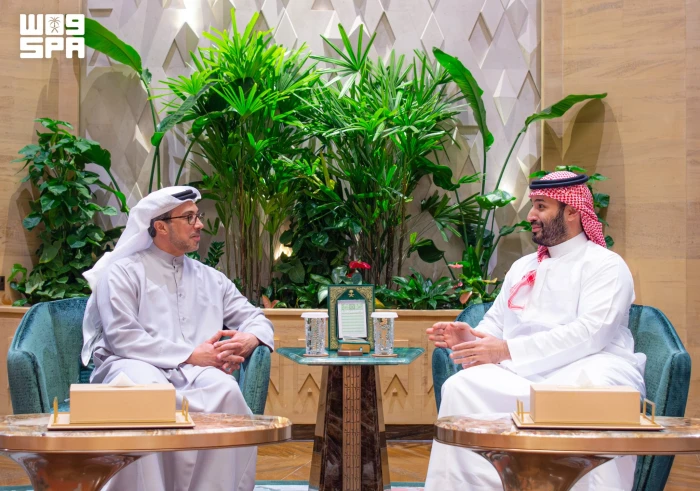 بالصور :ولي العهد يلتقي الشيخ منصور بن زايد  ويستعرضان العلاقات الأخوية بين البلدين  وتطورات الأوضاع في المنطقة