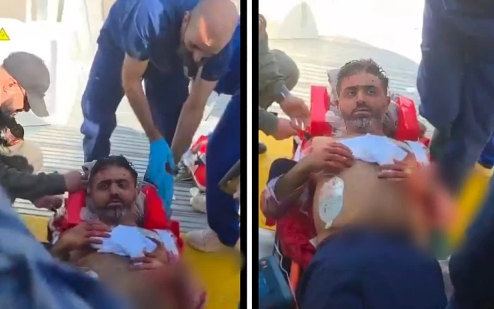 بالفيديو: أول ظهور لقائد الطائرة بعد تعرضه للطعن خلال الرحلة.. وضمادات تغطي صدره وبطنه