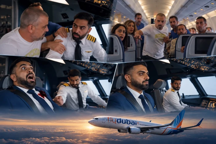 أول فيديو بمحاكاة الذكاء الاصطناعي يجسّد بداية الاعتداء على قائد طائرة «فلاي دبي» أثناء الرحلة