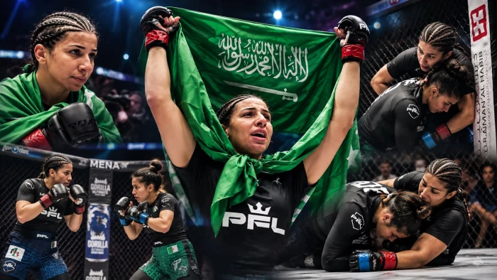 بالفيديو: لحظة فوز المصارعة السعودية فاطمة العماري بالضربة القاضية على منافستها الجزائرية آية لوناس