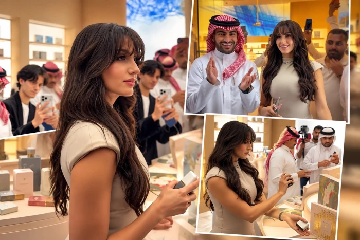 بالفيديو: عبدالله الراجحي يستضيف الفنانة المغربية نورا فتحي في افتتاح «ماتش» للعطور بقطر