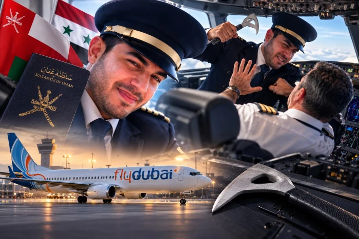 الكشف عن جوانب من السيرة الشخصية والمهنية لمساعد طيار «فلاي دبي» العُماني الذي اعتدى على قائد الطائرة.. عمره وجنسية والدته وشركات الطيران التي عمل لديها سابقًا