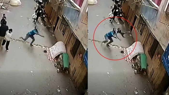 أمسك به بسرعة خاطفة.. بالفيديو: لحظة إنقاذ شاب مصري لطفل سقط من شرفة منزله وكاد يرتطم بالأرض في الجيزة