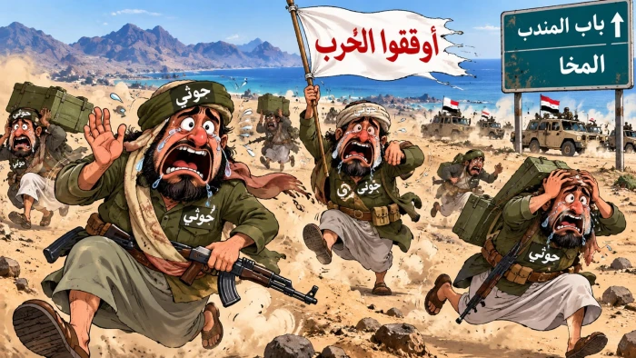هروب الحوثيين ومطالبتهم بوقف الحرب مع تقدم القوات نحو المخا