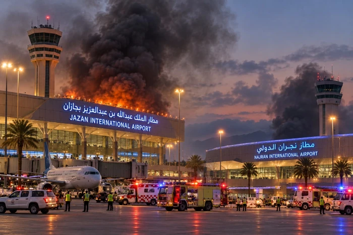 الطيران المدني: 3 إصابات وأضرار مادية إثر اعتداءين استهدفا مطاري جازان ونجران