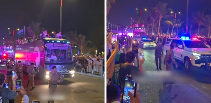 بالفيديو: مسيرة احتفالية للاعبي المنتخب السعودي على كورنيش جدة احتفالًا بتحقيق كأس الخليج