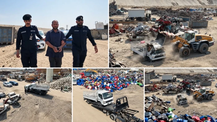 بالفيديو: المرور الكويتي يكبس شاحنة وافد ألقى مخلفات على الطريق