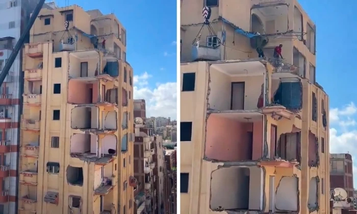 بالفيديو: أغرب طريقة لهدم عمارة آيلة للسقوط في مصر تثير الجدل