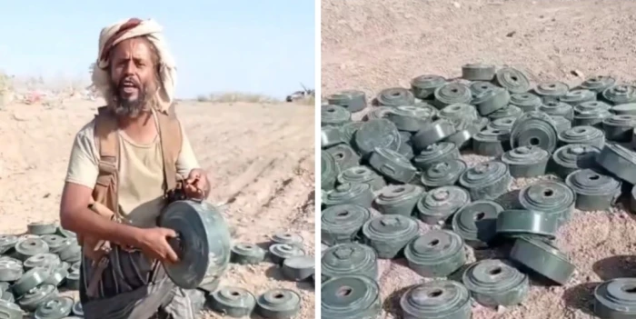 بالفيديو.. لحظة نزع ألغام حوثية زُرعت على مساحة كيلومتر مربع في باب المندب
