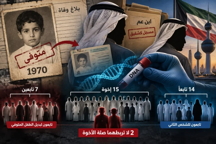 الكويت.. طفل توفي عام 1970 وابن عمه عاش بهويته لعقود.. وفحص DNA يكشف مفاجأة بشأن 17 شخصًا!