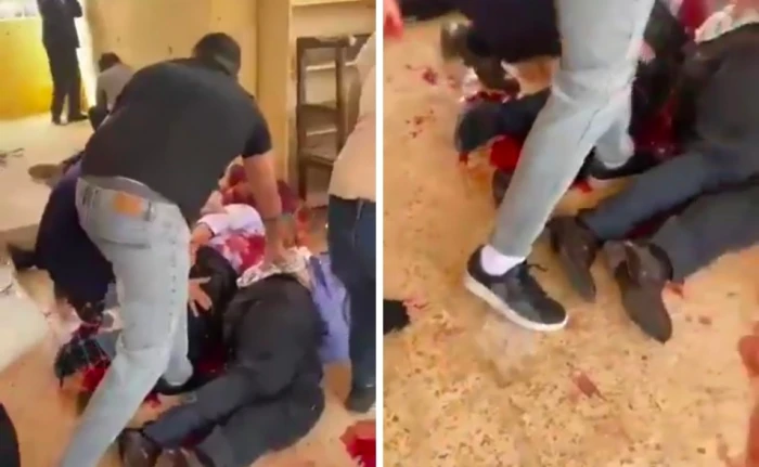 الضحايا مغطين بالدماء.. فيديو جديد يوثق لقطات صادمة من داخل كنيسة حمود التي تعرضت لهجوم مسلح في  الأردن