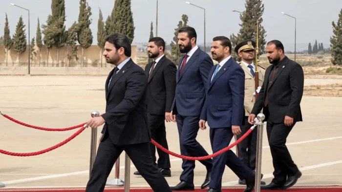 بالفيديو.. لحظة استقبال أحمد الشرع لـ "علي الزيدي" بمطار دمشق في أول زيارة لرئيس وزراء عراقي إلى سوريا بعد سقوط بشار