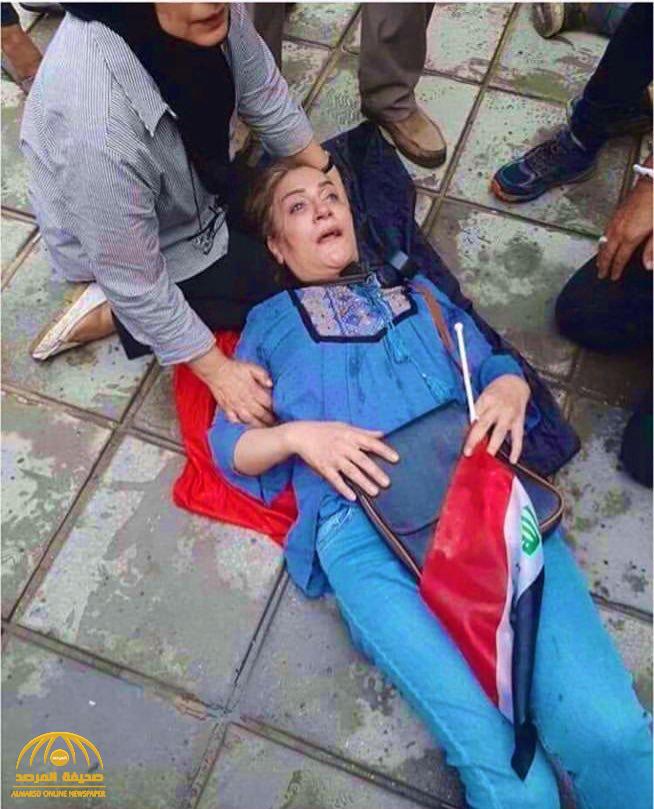 شاهد: إصابة الفنانة العراقية "آسيا" في مظاهرات بغداد - صورة