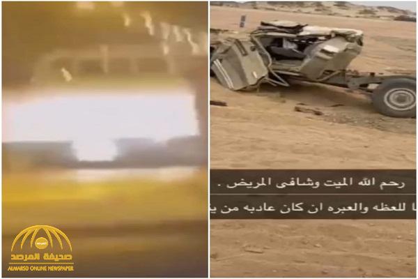 بسرعة تتجاوز الـ 200 .. شاهد: لحظة وقوع حادث شنيع لسائق شاص على طريق عام بـ"المملكة"