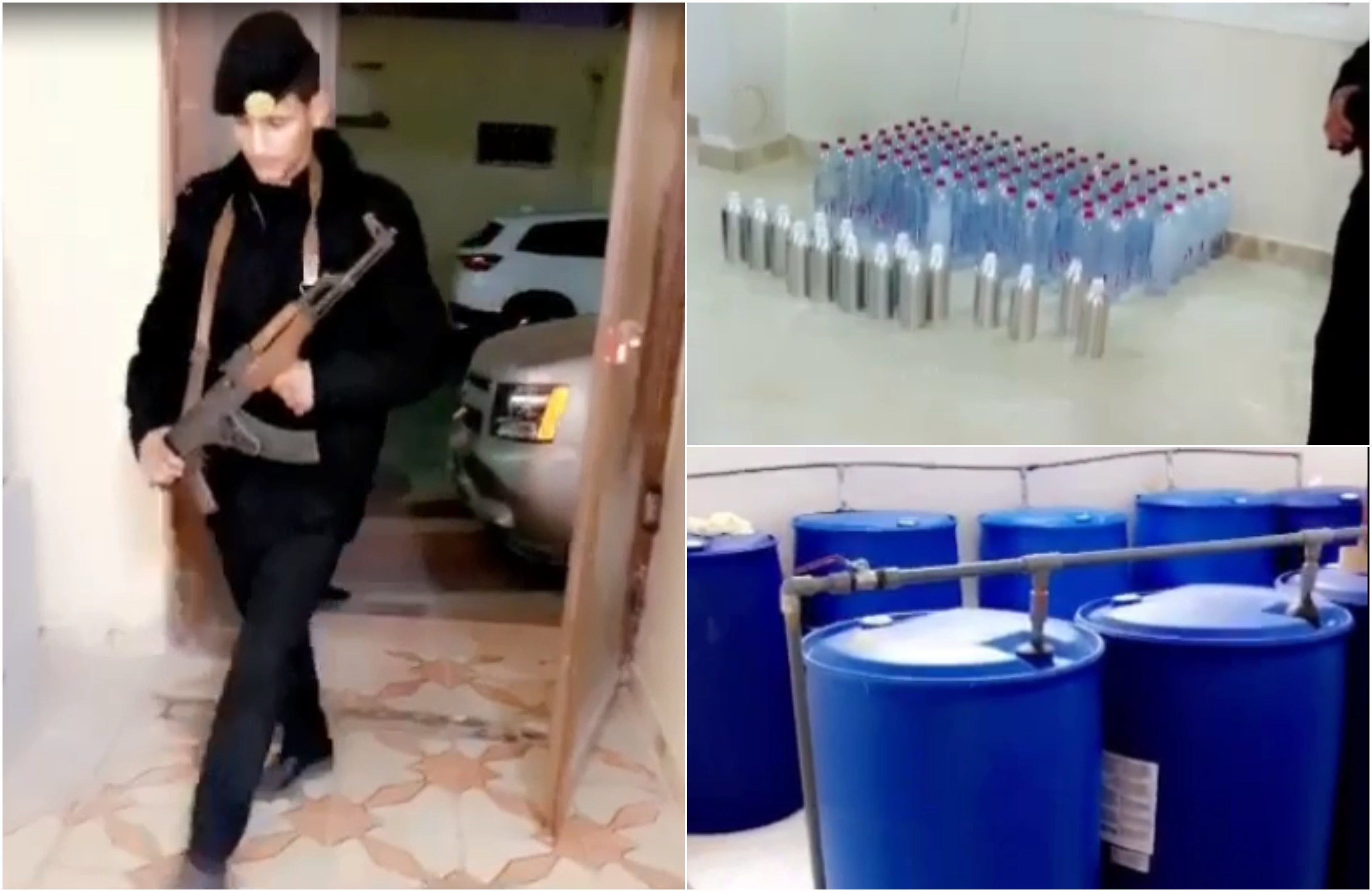 شاهد : لحظة مداهمة مصنع محلي لإنتاج العرق المسكر بالرياض