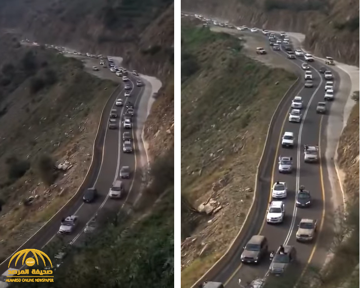 شاهد موكب سيارات ضخم لاستقبال المختطف نايف القرادي!