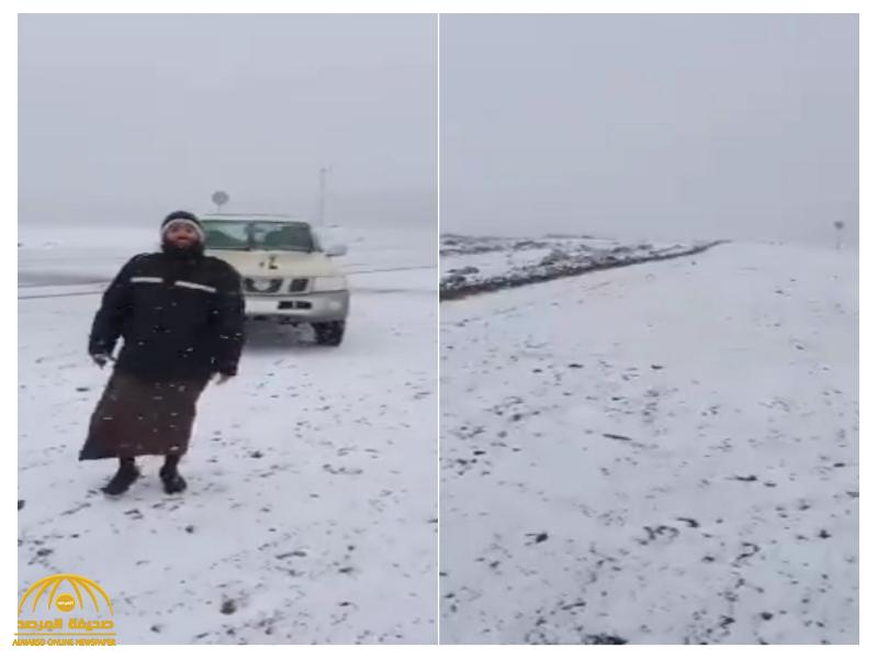 شاهد.. الثلوج تغطي قمة جبال اللوز ومرتفعات تبوك