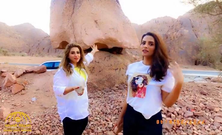 بعد زيارة حجر "عنتر وعبلة" بالقصيم.. شاهد: هيفاء الطويلعي وصديقتها مشاعل الجلعود في نزهة جديدة إلى حصاة الدنانة !