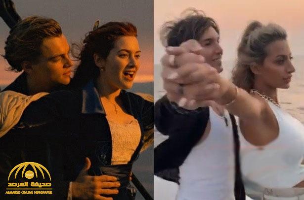 شاهد:  الفاشينيستا  "مودل روز" تقلد  لقطة "تيتانيك" مع ممثل أمريكي على متن يخت في البحر