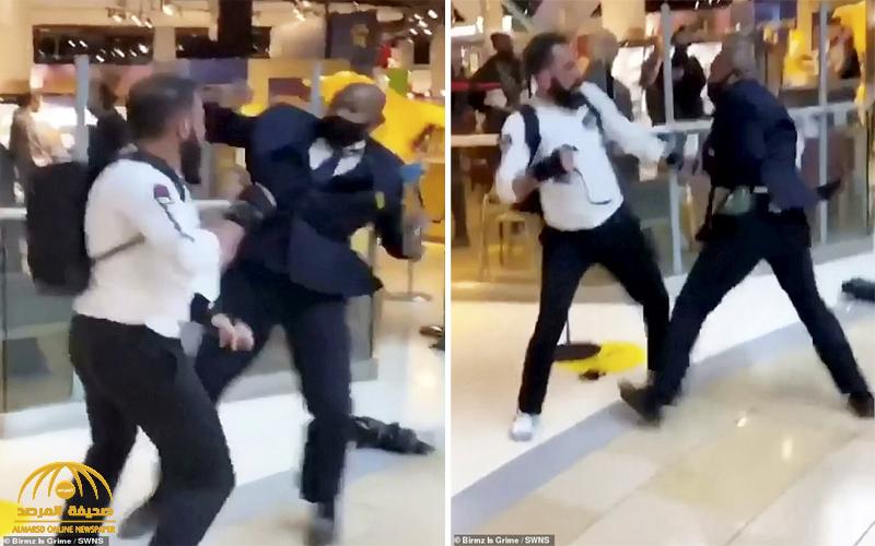 شاهد .. ملاكمة عنيفة بين حارس أمن ومتسوق داخل مركز تجاري بلندن