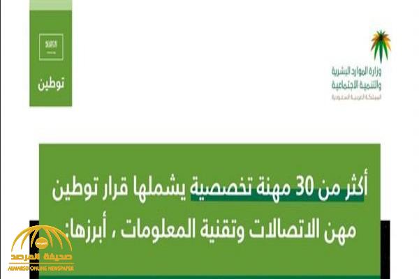 الكشف عن أبرز المهن التي سيتم توطينها في مجال الاتصالات وتقنية المعلومات!