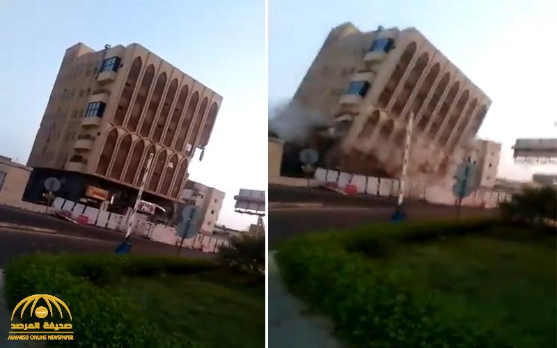 شاهد .. لحظة إزالة مبنى بالعنبرية في المدينة