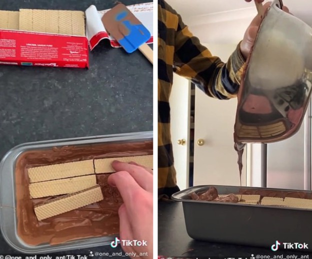 شاهد .. طريقة سهلة لصنع ”الكيت كات“ الشهير باستخدام مكونين فقط !