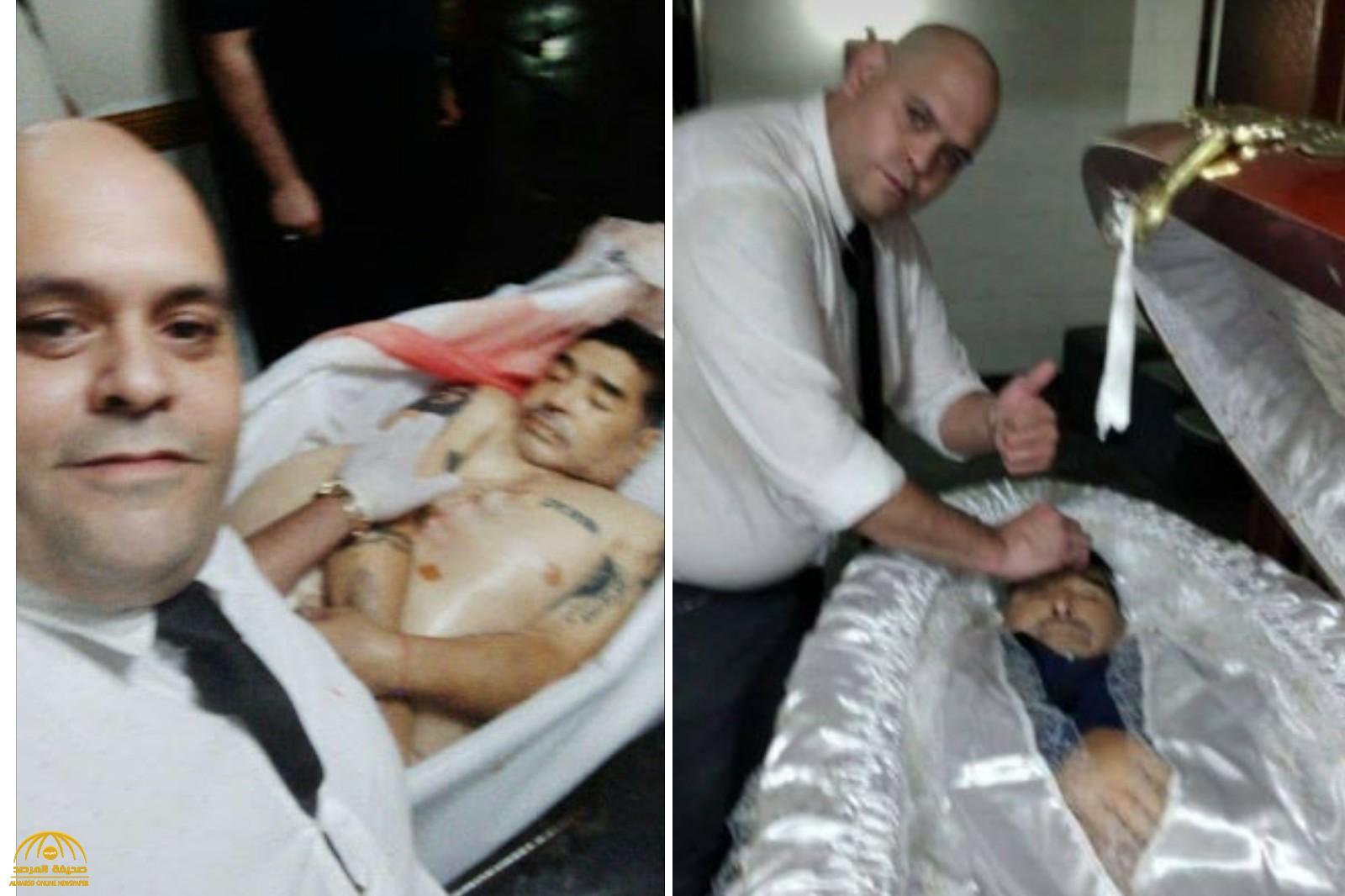 شاهد : انتقام بشع من عامل في الأرجنتين بسبب التقاطه صورة سيلفي مع جثة "مارادونا"!