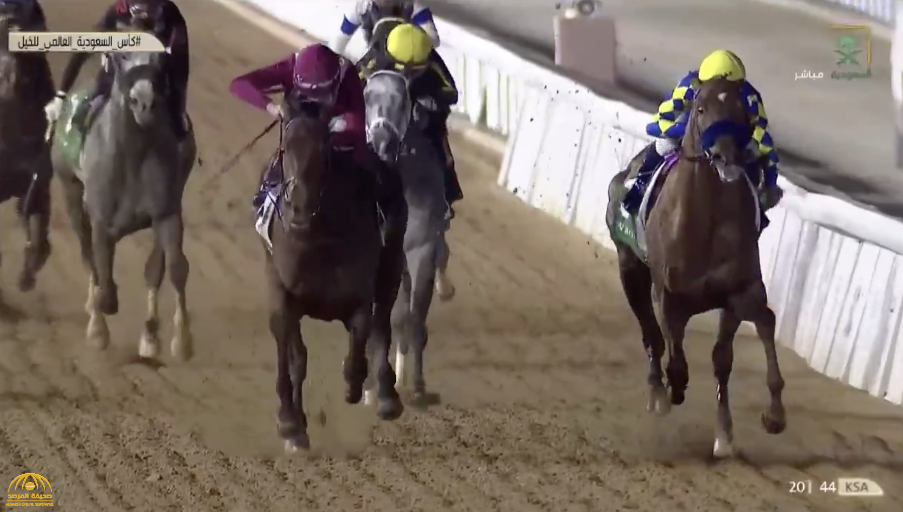 شاهد.. لحظة فوز الحصان مشرف بلقب أغلى سباق خيل في العالم في نسخته الثانية