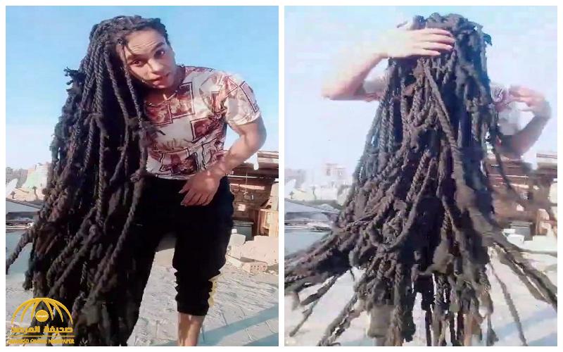كأنه مجموعة "حبال" .. شاهد : مصري صاحب أطول شعر في الدنيا كلها يخاف من حسد متابعيه !