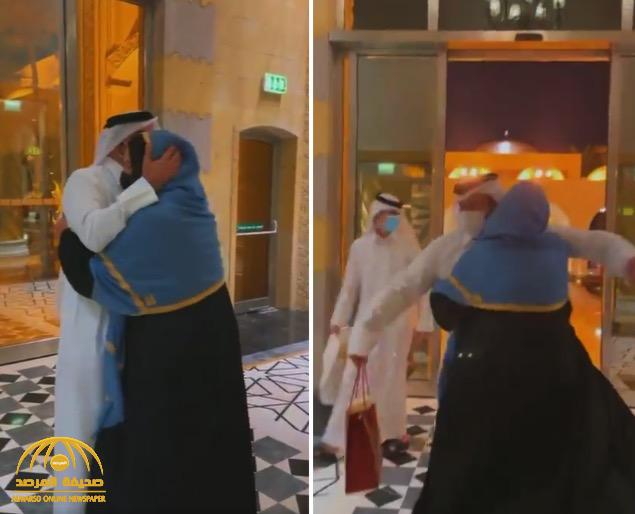 شاهد: ردة فعل أحلام  أثناء استقبال زوجها مبارك الهاجري: "نورت قلبي وبيتك"