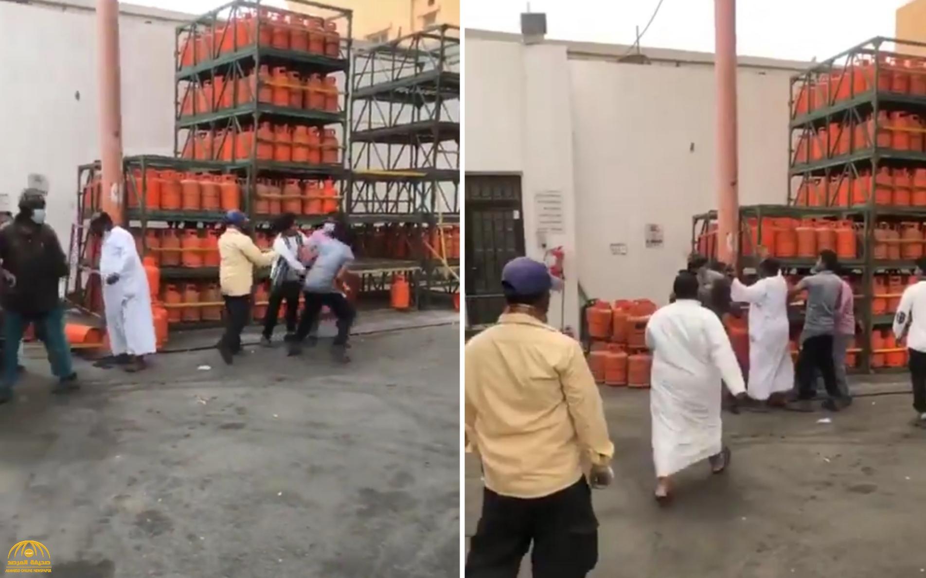 شاهد.. "هوشة" بين عدد من العمالة داخل "مستودع غاز": "الأسطوانة لا تنفجر"!