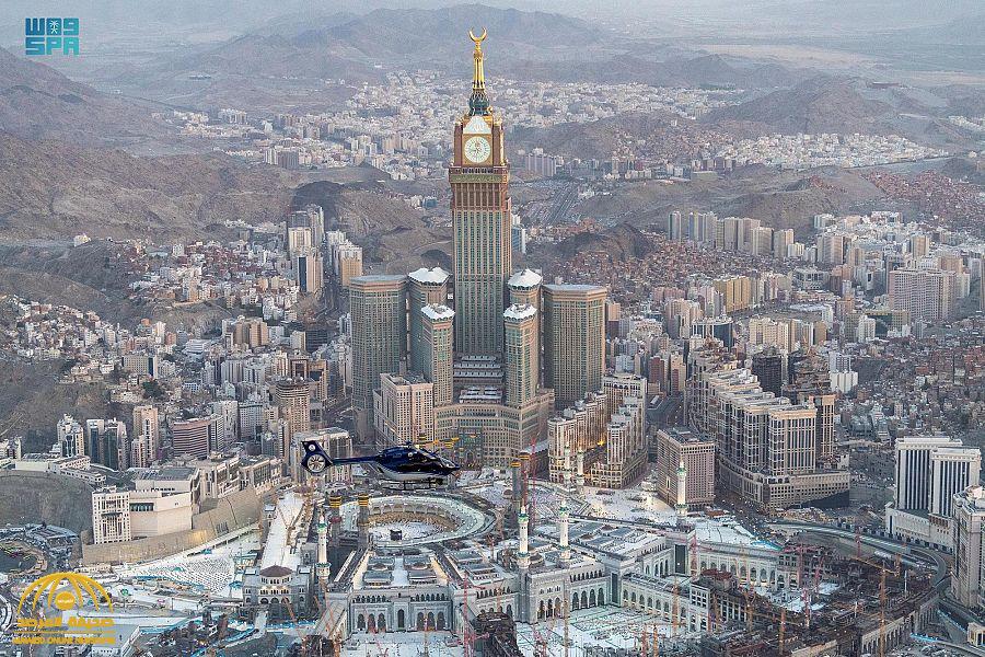 بالصور.. طائرات الأمن العام تحلق في سماء الحرم المكي في مشاهد مهيبة