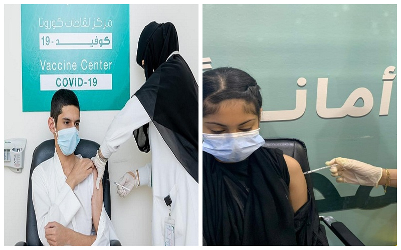 شاهد أول صورة لتطعيم الفئة العمرية من 12-18 سنة بلقاح "فايزر" في حفر الباطن والرياض