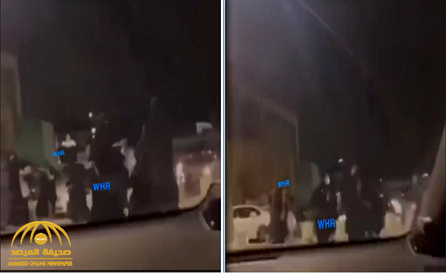"صفع على الوجه وركل بالأرجل".. شاهد: مضاربة جماعية بين فتيات في شارع عام بتبوك