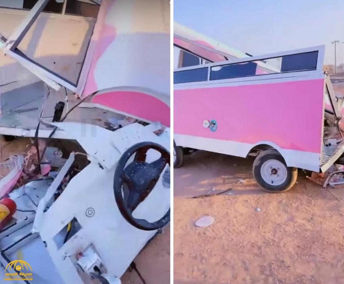 شاهد.. فتاة تخسر مصدر رزقها بعد تعرض عربتها الـ "فود ترك" لحادث مروري.. وتوجيه عاجل من أمير حائل