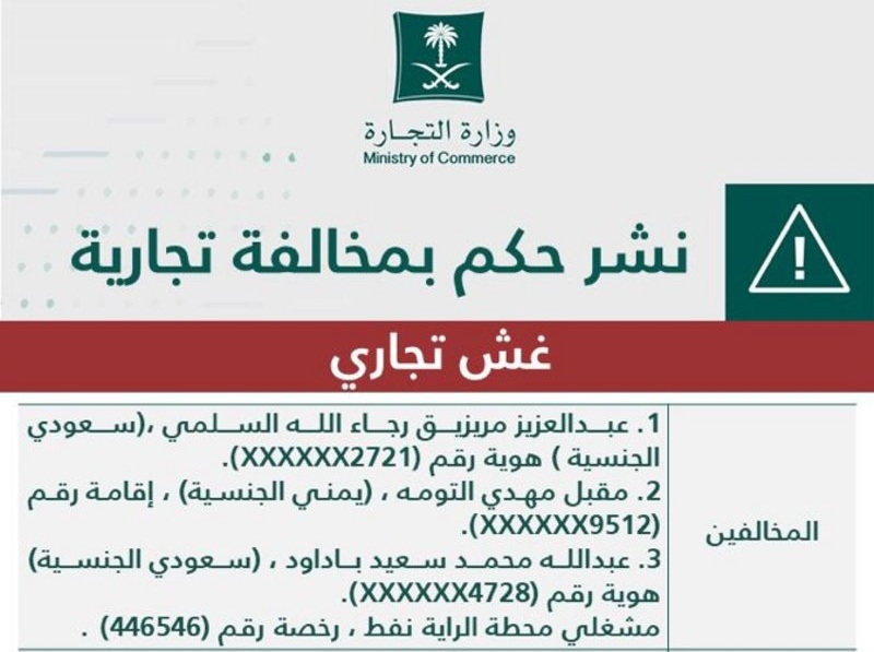 التشهير بالمواطنين "عبدالعزيز السلمي" و "عبدالله باداود" ومقيم بعد بيعهم وقوداً مغشوشاً في محطة بمكة