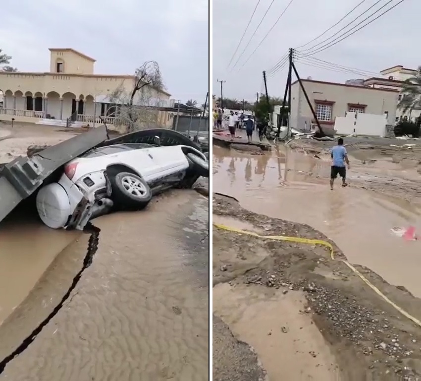 سقطت أعمدة الإنارة واقتلعت الأشجار.. شاهد: الأضرار الناتجة عن إعصار شاهين في ولاية صحم العمانية