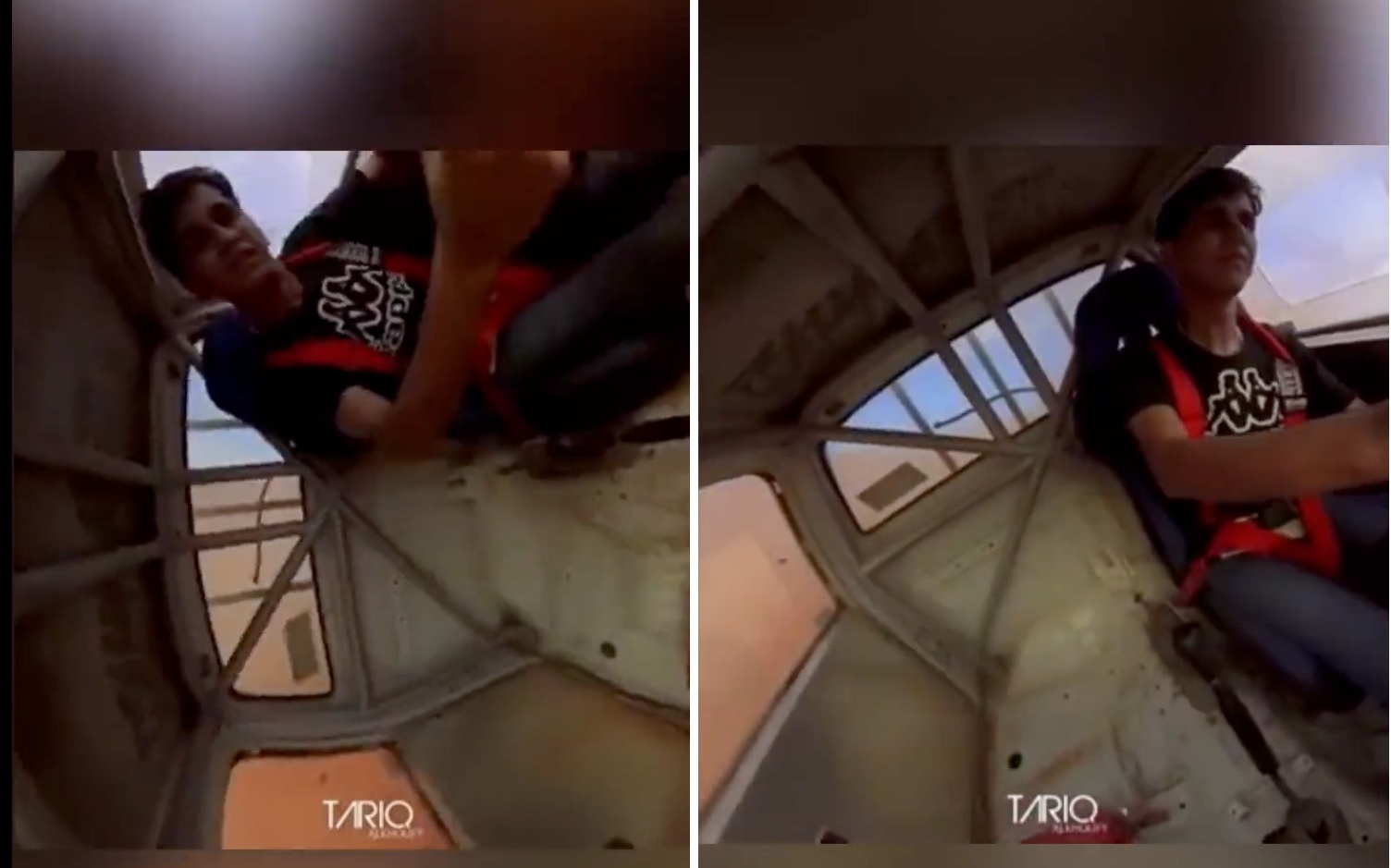 شاهد.. فيديو من داخل مركبة الشاب التي انقلبت في "نفود الزلفي" وهي تتدحرج 14 مرة