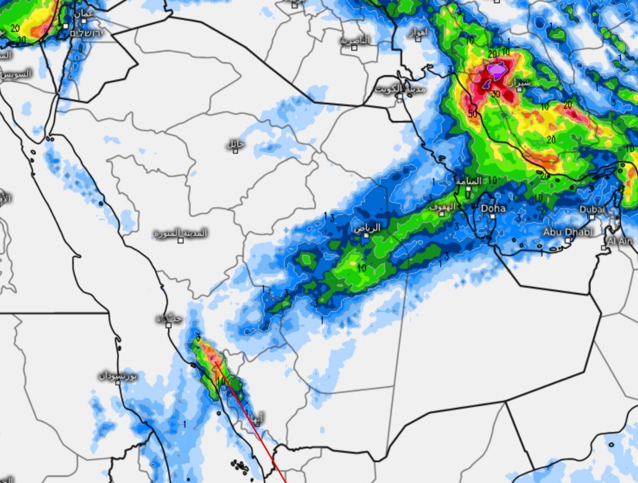 "المسند" يكشف آخر تطورات الحالة المطرية التي تشهدها المملكة في يومها السابع!