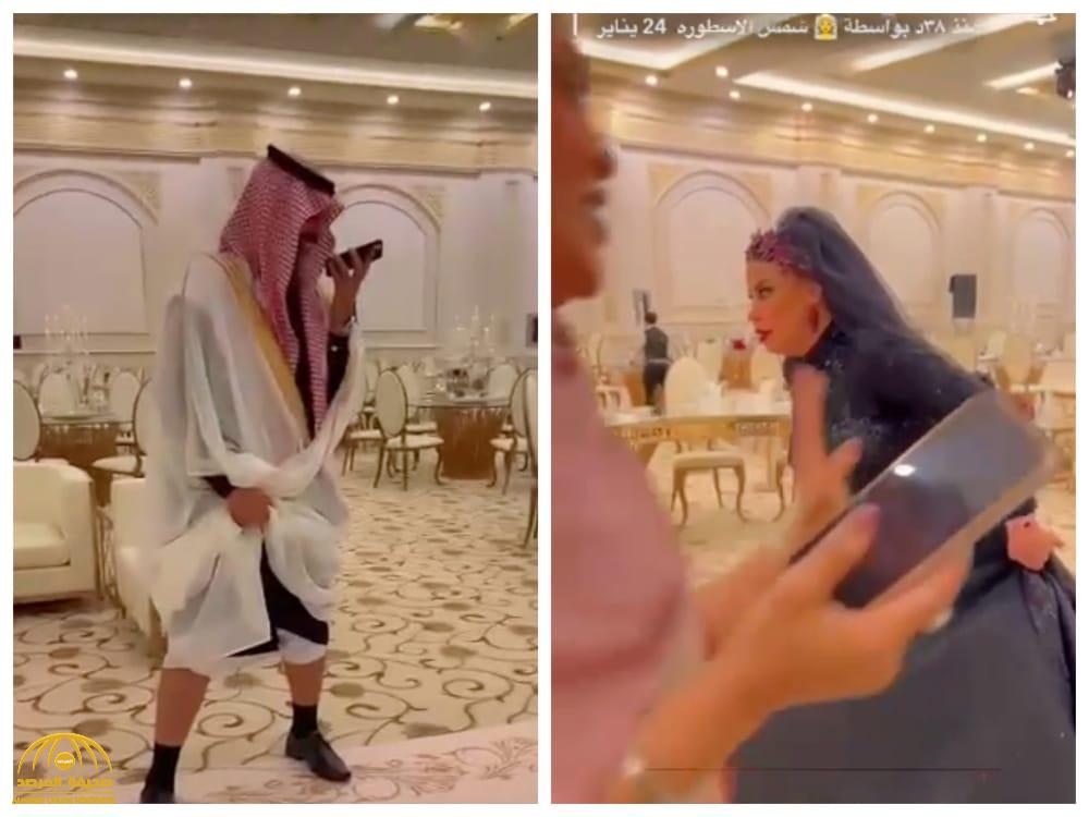 شاهد: الفنانة "شمس الأسطورة" تتحدى عريسها وتدخل معه سباق جري أثناء حفل زفافها بجدة.. والنهاية صادمة