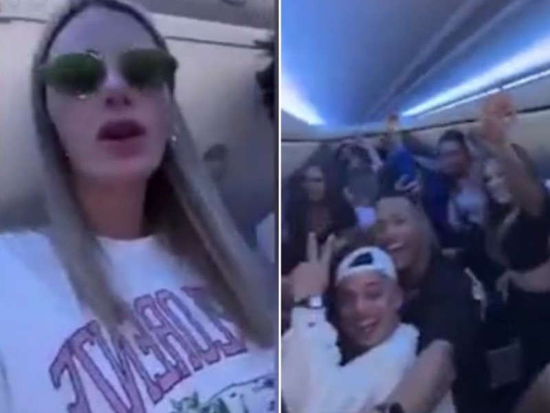 شاهد : مشاهير  يدخنون السجائر الإلكترونية ويشربون ويرقصون على متن طائرة كندية بعد إقلاعها