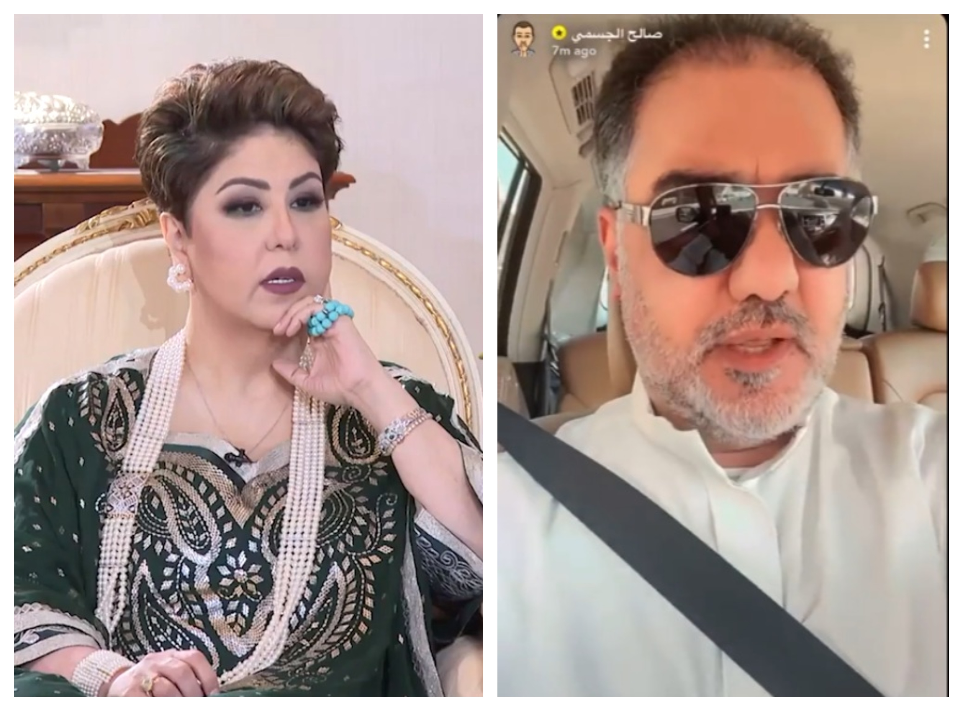 "إنتي ما حدا نصبك وزيرة إعلام".. شاهد: صالح الجسمي يرد على فجر السعيد بعد انتقاد مناشدة أحلام لأمير الكويت