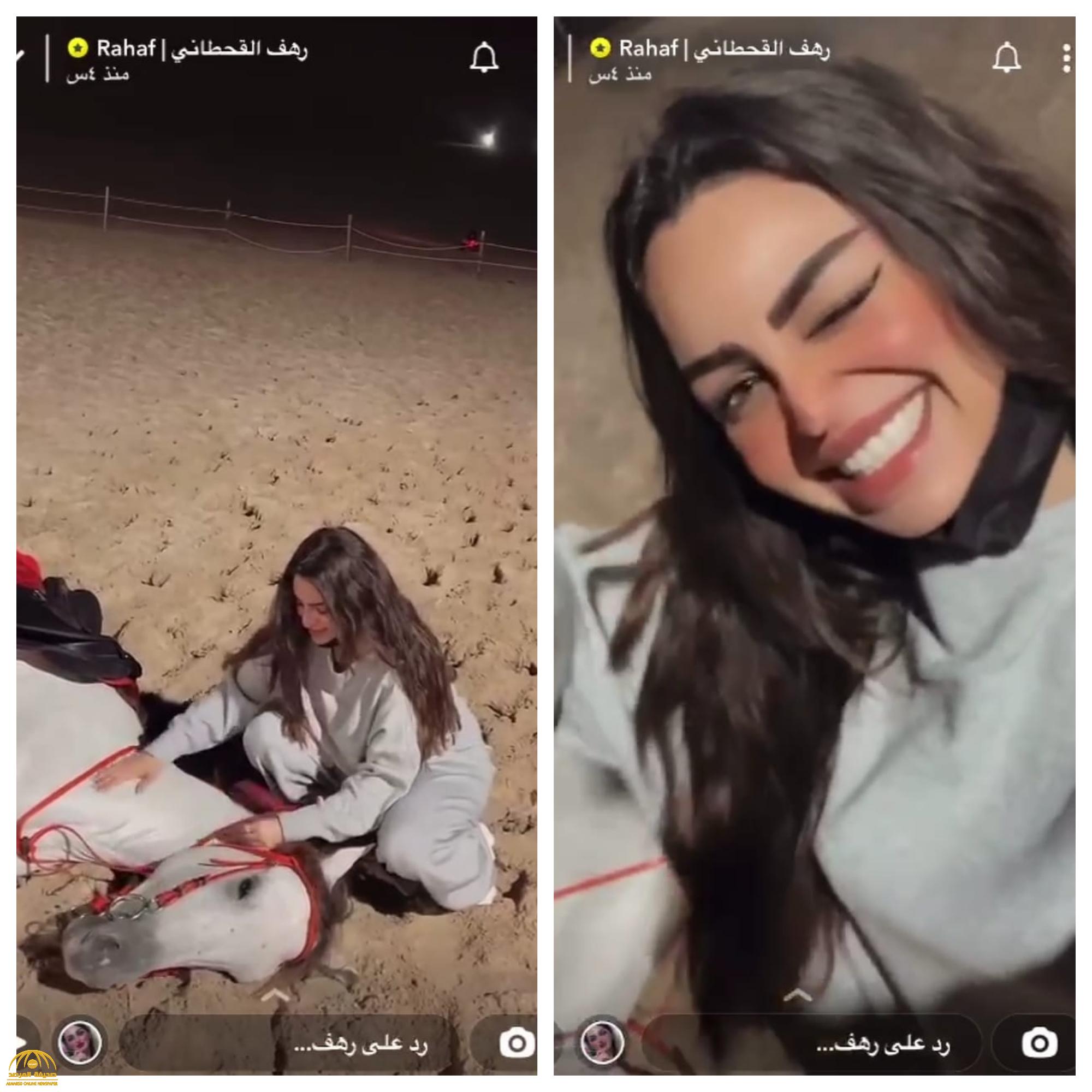 شاهد: "رهف القحطاني" تنجح في تنويم الحصان.. وتعلق: "عندي مواهب" شاهد: "رهف القحطاني" تنجح في تنويم الحصان.. وتعلق: "عندي مواهب"