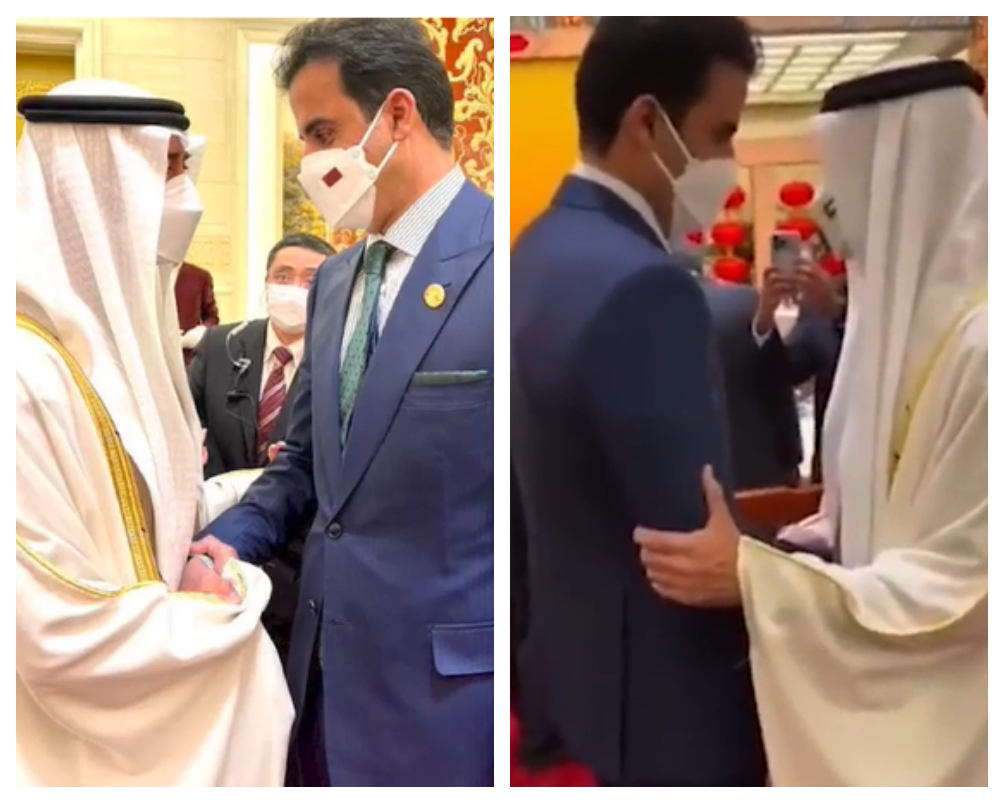 شاهد.. لقاء يجمع بين محمد بن زايد وأمير قطر في العاصمة الصينية بكين ...