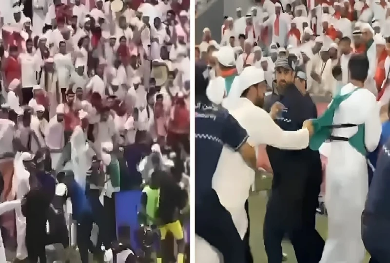 بالفيديو: لحظة اشتباك جماهير المنتخب الإماراتي مع لاعبي المنتخب القطري بعد إحرازهم هدف الفوز